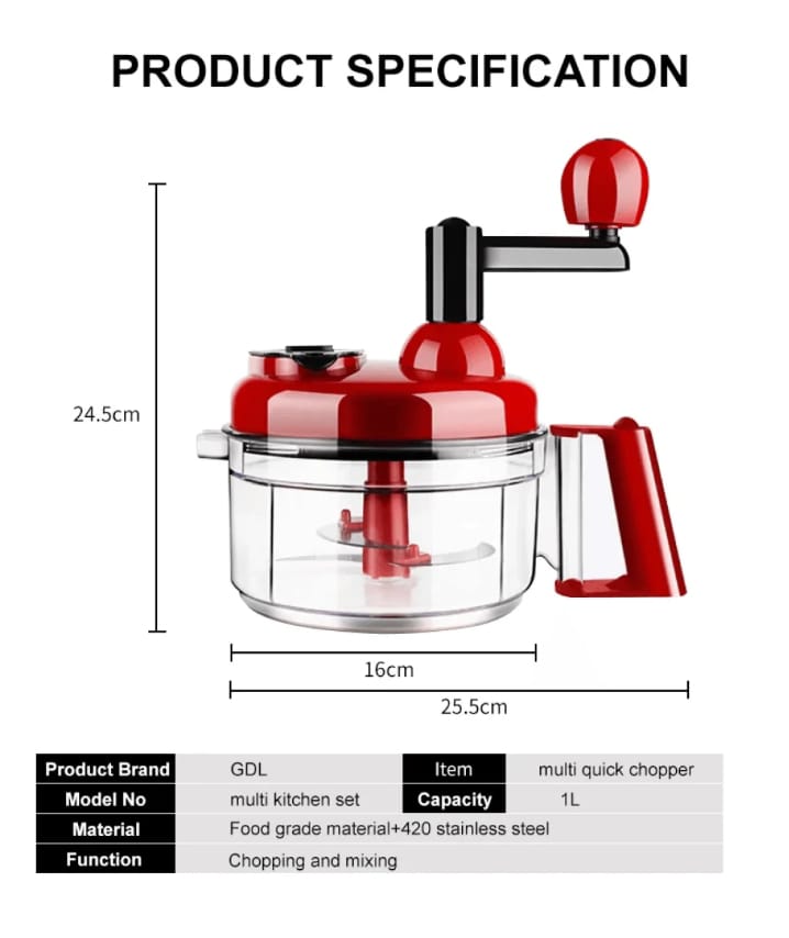 Manual Hand Multifunction Speedy Vegetable Quick chopper – photo 3