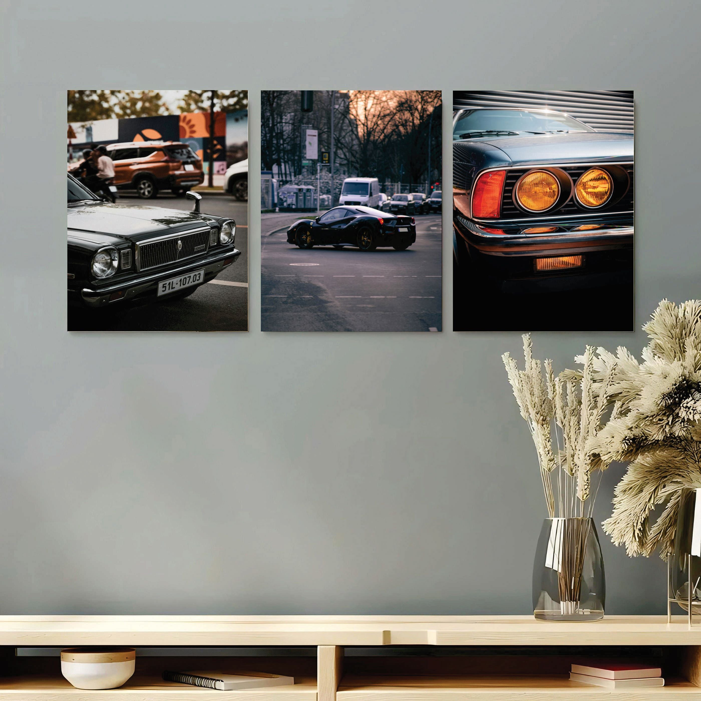 Set of 3 Premium Wall Art Photo Tiles �Modern Home Decor Sets 8x11