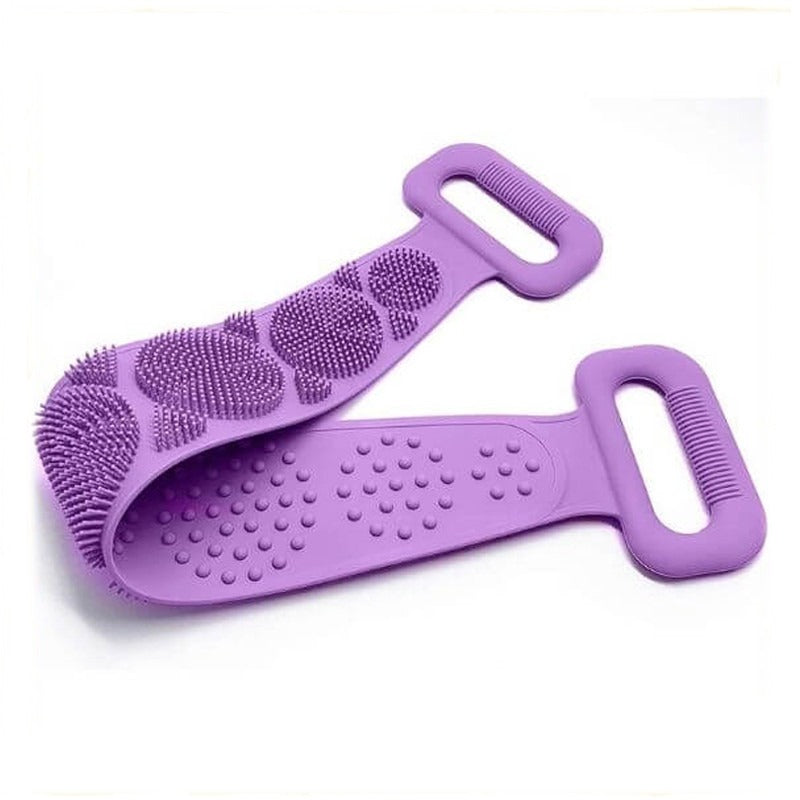 Silicone Back Scrubber Strap | Soft Exfoliating Body Wash Belt for Bath & Shower (Random Color)