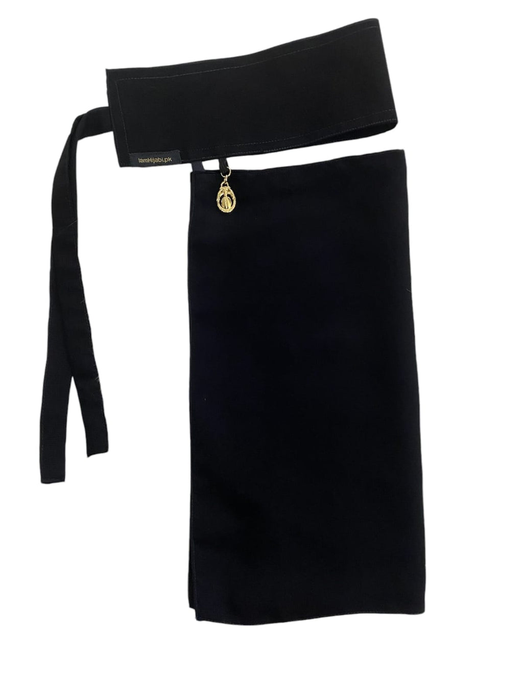 Black Chiffon Naqab with Buckle Latkan Style �Elegant Lightweight Face Cover