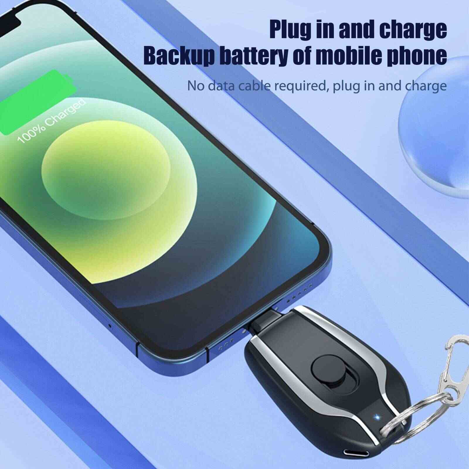 Emergency Keychain Portable Charger power bank (random color) - I phone