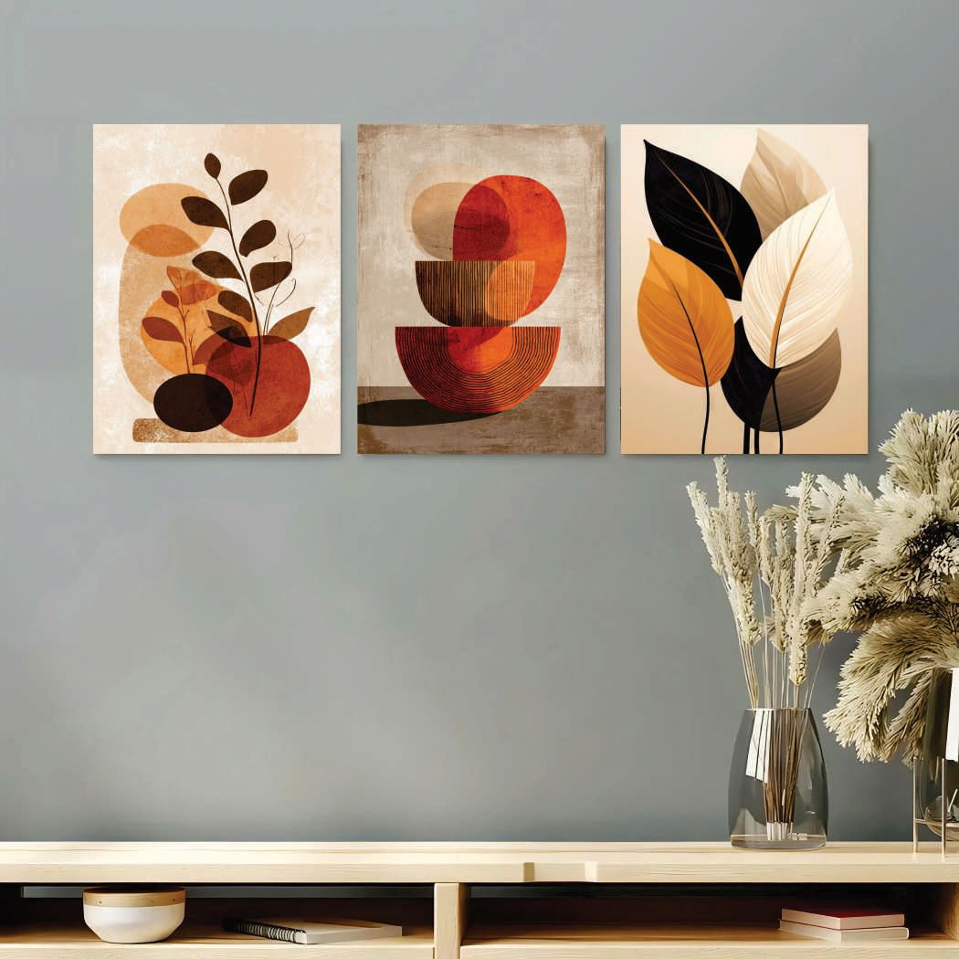 Set of 3 Premium Wall Art Photo Tiles �Modern Home Decor Sets 8x11