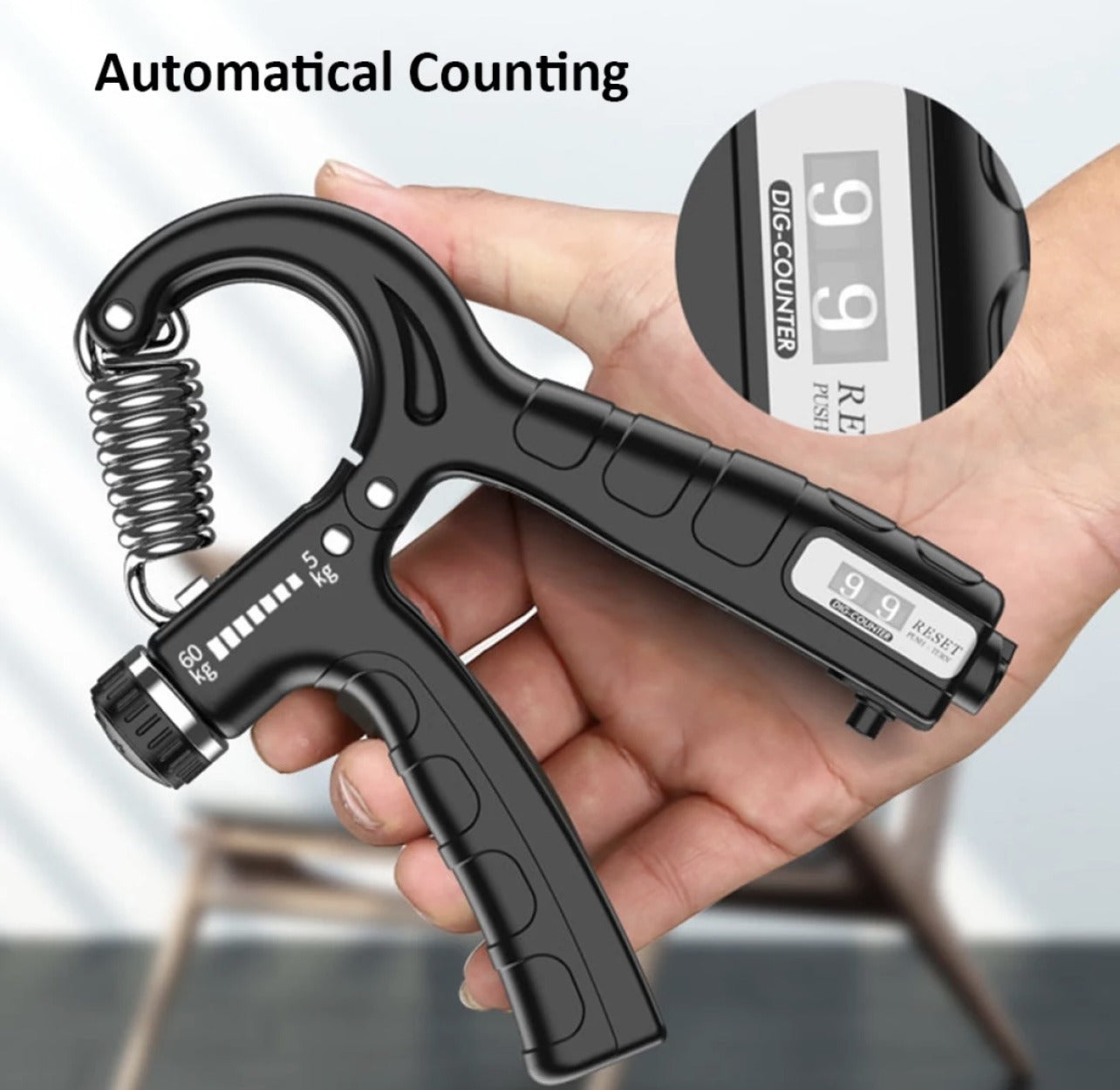 Adjustable Exerciser Hand Gripper With Counter Strengthener Adjustable Resistance Wrist Strengthener Strength Trainer Providing Durable Quality Comfortable Use (Random Color)