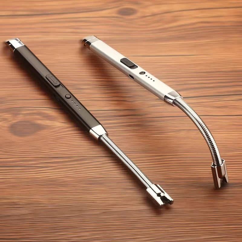 360? Outdoor Kitchen USB Rechargeable Arc Lighter �Flexible Neck, Safety Lock, Windproof & Eco-Friendly Design- Random color