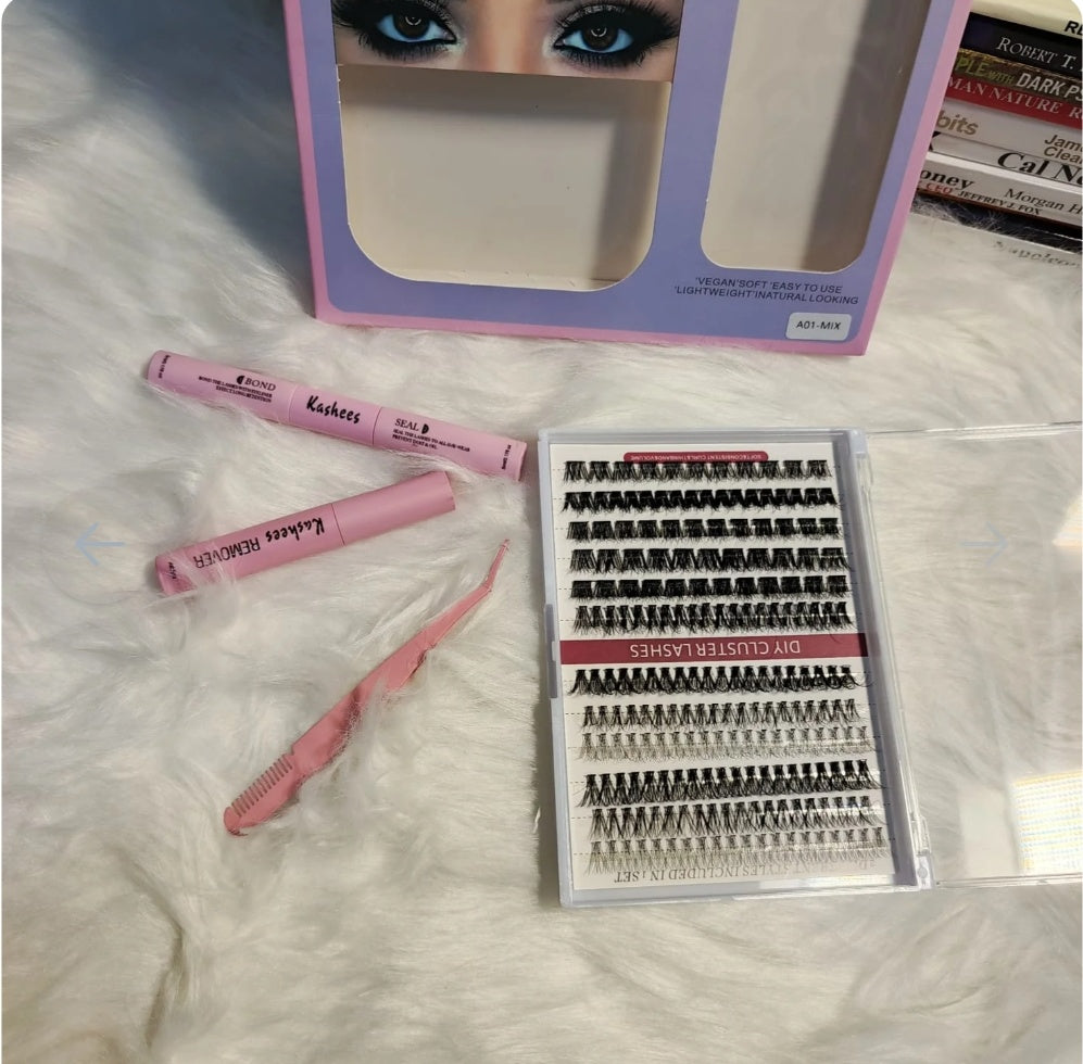 Kashee's 4 In 1 Permanent Eyelash Extension Set Professional Lash Kit | Mix Size