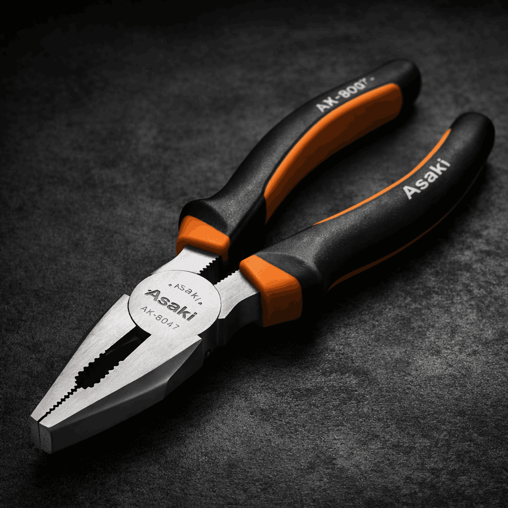 Asaki American Type Combination Pliers �Heavy Duty Industrial Wire Cutting & Gripping Multi-Functional Hand Tool