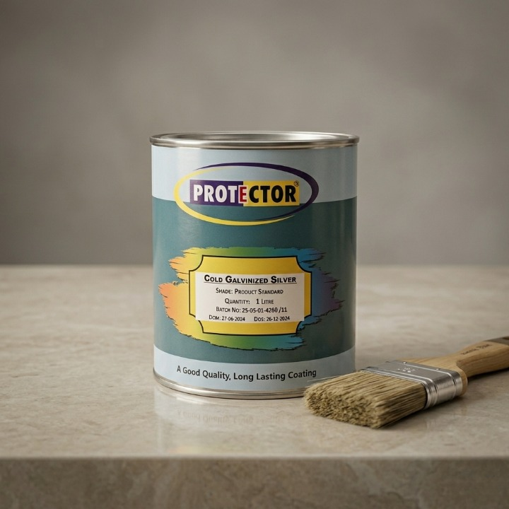 PROTECTOR  Anti Rust Zinc Coating Spray Color (Cold Galvanized Silver Paint 1 Liter)
