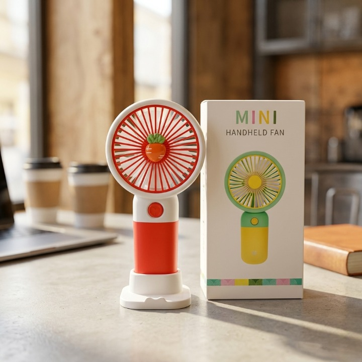 Mini Portable Handheld Fan with Desktop Base – photo 1