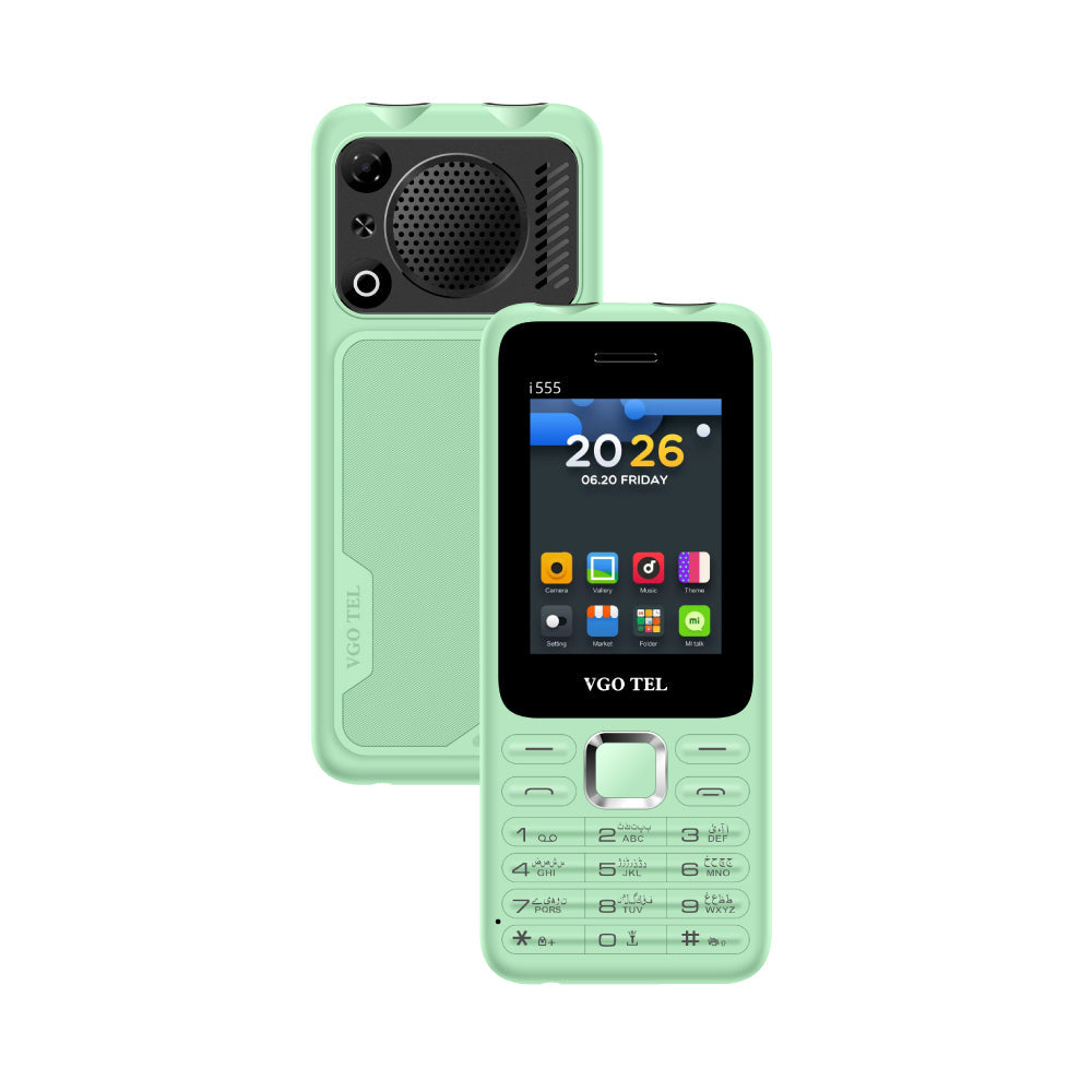 VGO TEL i555 Rugged Feature Phone | 2.4" Display | Dual SIM | Loud Speaker | Big Battery | Salmon Pink