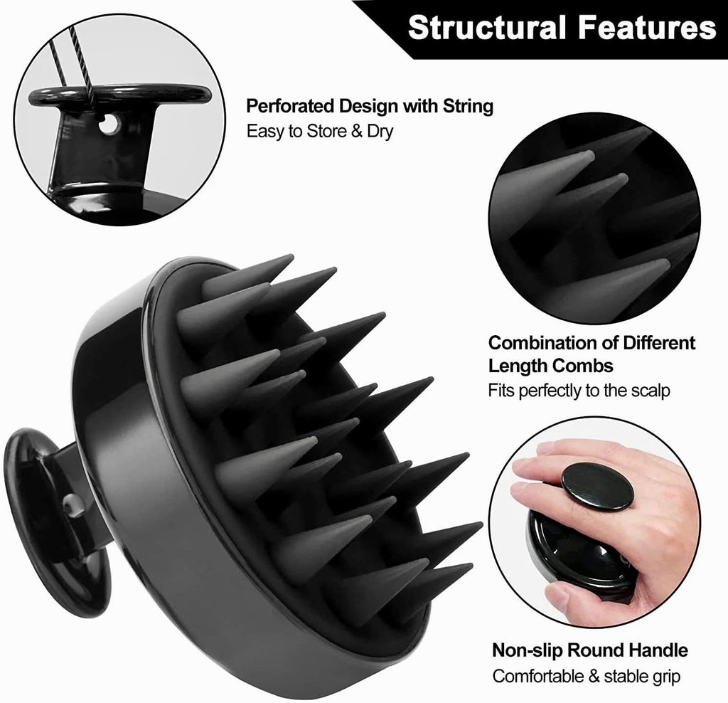 Head Cleansing &amp; Scalp Massage Brush �Soft Bristles for Wet &amp; Dry Use (Black color)
