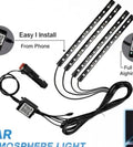 Car Atmosphere Light (12 LED Model) �Smart RGB Ambient Interior Lighting | App-Controlled LED Foot & Backlight | 12V Universal Car Mood Light
