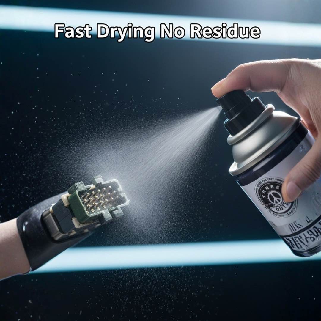 THREE GUYS Electronic Contact Cleaner Spray 450ml �Fast Drying Formula for Switches, Circuit Boards, Sensors & Electronics | German Engineered