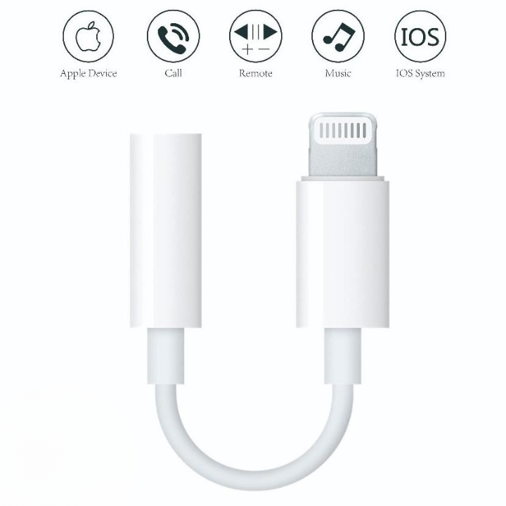 iPhone Lightning to Headphone Jack Adapter | Single Handfree Connector for Apple iPhones