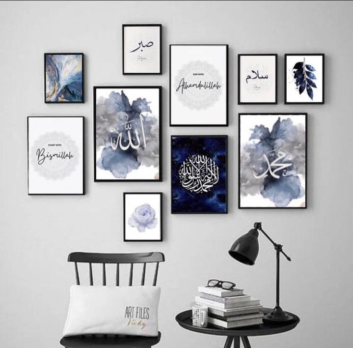 Wooden Photo Frame Set �10 Pcs, Assorted Sizes for Wall & Table D?or