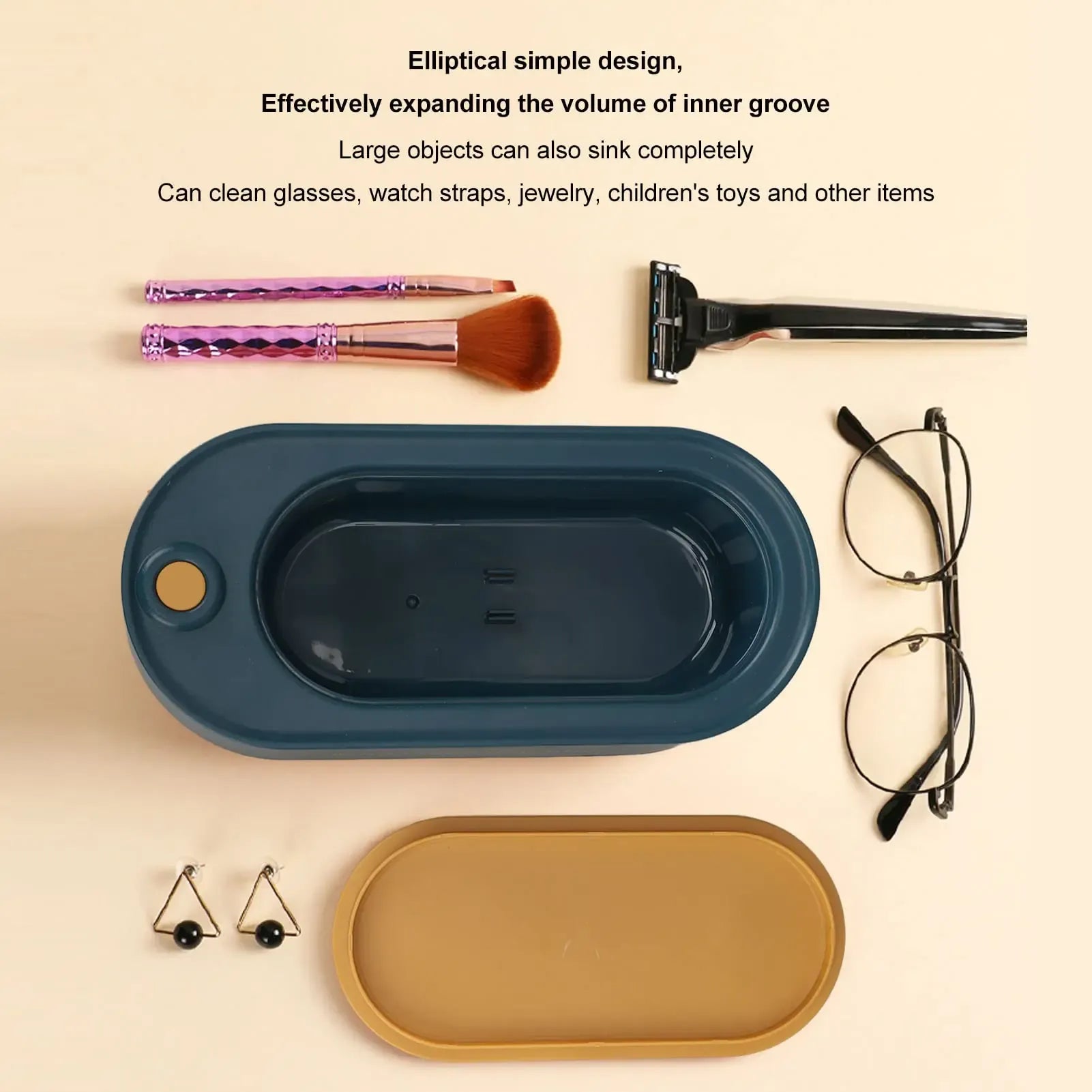 High-Frequency Vibration Ultrasonic Cleaner Machine �Portable Cleaning Device For Jewelry, Glasses, And Watches (Random Color)