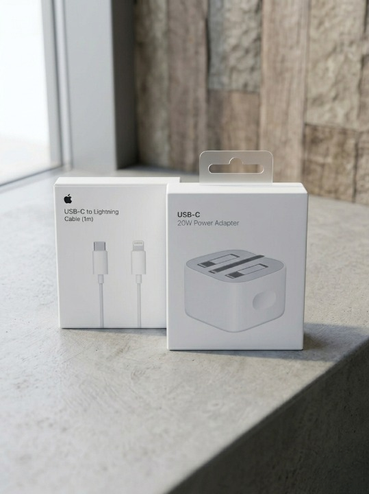 20W USB-C Power Adapter + USB-C to Lightning Fast Charging Cable (1m) Set