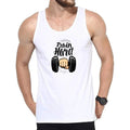 Mens Tank Top Gym Fitness Bodybuilding Workout Sleeveless Shirt [White] | Crossfit Clothing Male Casual Stringer Singlet Vest Undershirt - M