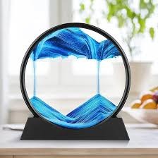 3D Moving Sand Art Lamp With Stand | Sand Lamp For Room & Home Decoration | Sandscapes Frame For Table | Random Colour