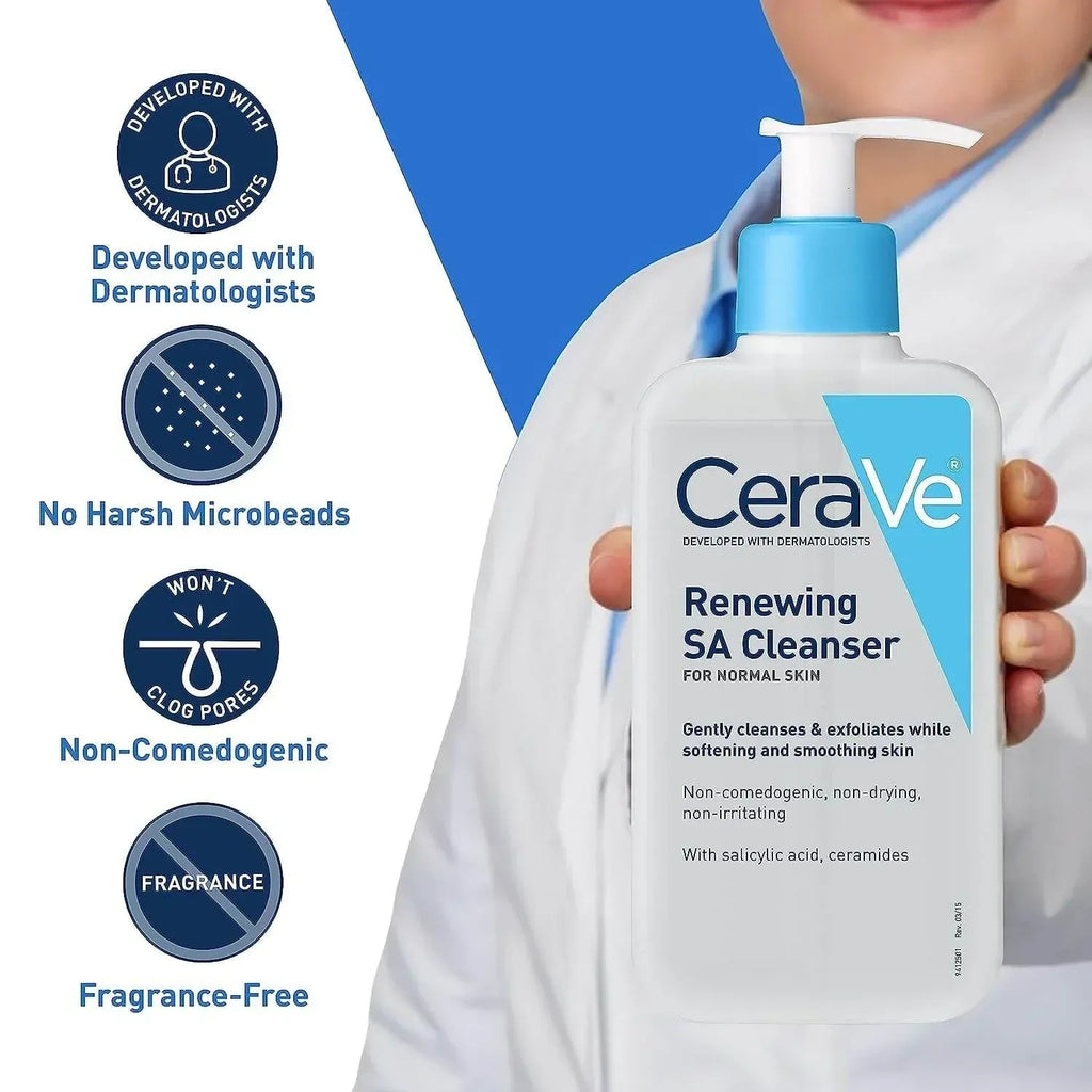 CeraVe Renewing SA Cleanser with Salicylic Acid �Exfoliating Face & Body Wash for Rough, Bumpy Skin (237ml)