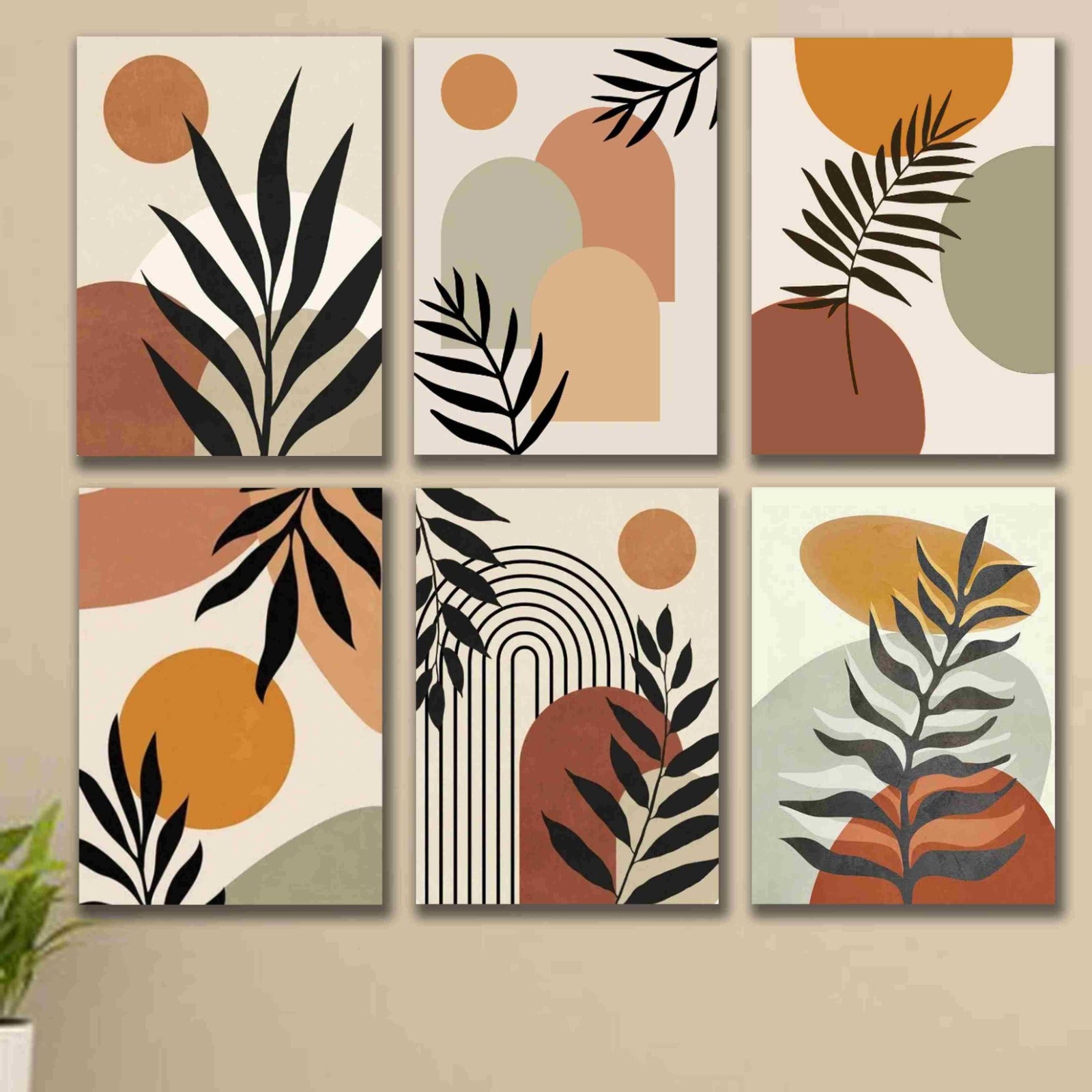 6 PC Leaf Wall Decor Cardboard Phototiles Elegant Durable Stylish Natural And Unique Decorative - 8*11