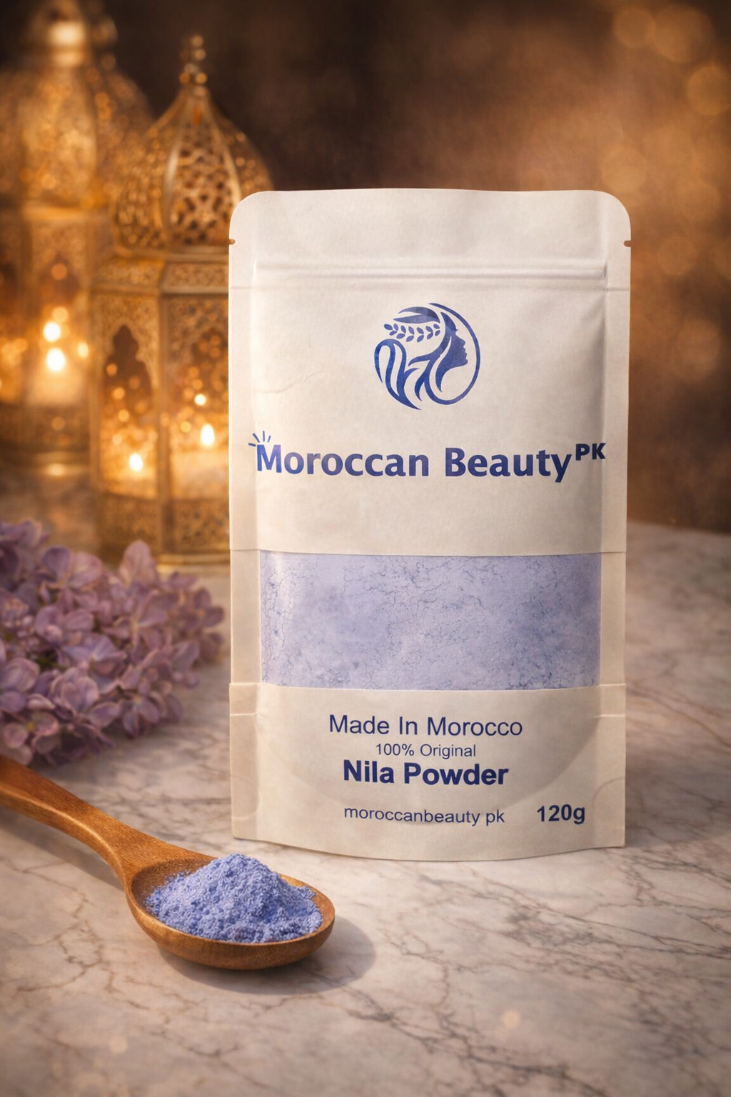 Moroccan Beauty Nila Powder 120g | Original Blue Nila Powder for Skin Brightening & Glow