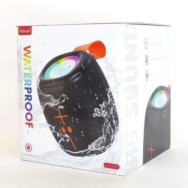 KTS-2310 Waterproof RGB Bluetooth Speaker �Portable Outdoor Wireless Speaker with Deep Bass & LED Light Up Display