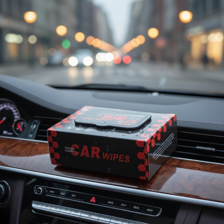 Premium 80Pcs Car Interior Wipes �Quick Shine, Dust Removal & Streak-Free