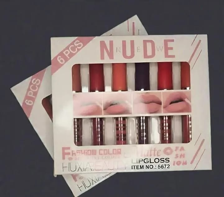 6 Pcs Nude & Red Matte Lip