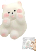 Squishy Stress Relief Funny Novelty Cute Animals Stress Relieving Fidget for Boys Girls Birthday Party Gifts Anxiety&Relaxation for Kids Teenage (White)