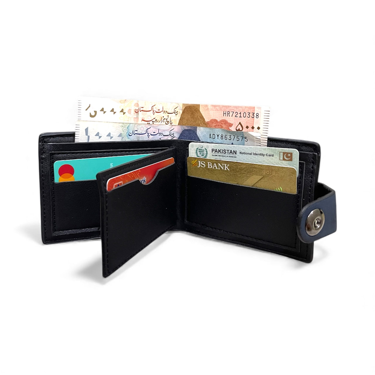 Men PU Leather Wallet with Box | Multi Card Slots & Secure Snap Button | 7 Card Holders & 3 Note Compartments