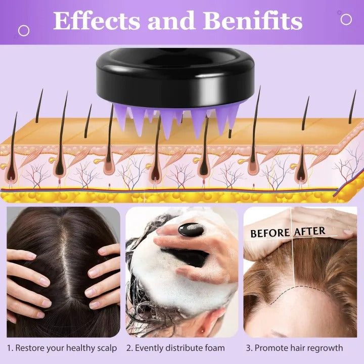 1 Piece Scalp Massager Shampoo Brush �Silicone Hair Scalp Scrubber for Deep Cleaning & Relaxing Massage (Multicolor, Pack of 1)