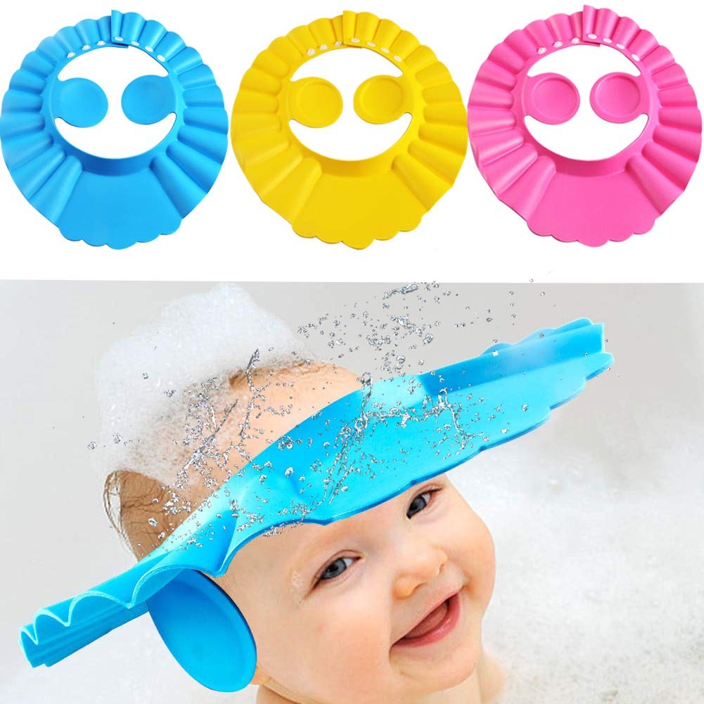 Baby Shower Cap With Stopper | Silicon Baby Shower Cap | Soft & Safe Material  | Random Color