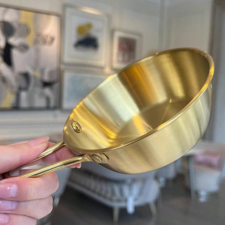 Mini Golden Stainless Steel Sauce Pan Multipurpose
