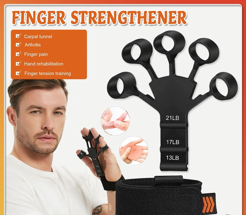Hand Grip Strengthener - Adjustable Finger Exerciser and Finger Stretcher - Grip Strength Trainer for Hand Therapy, Rock Climbing - Relieve Pain for Arthritis, Carpal Tunnel