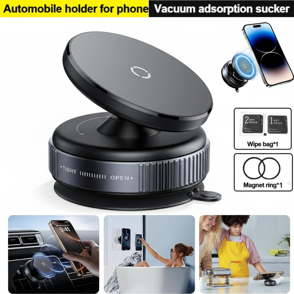 Professional Vacuum Suction Strong Magnetic Car Phone Holder 360? Rotation For All Phone Mobile Holder