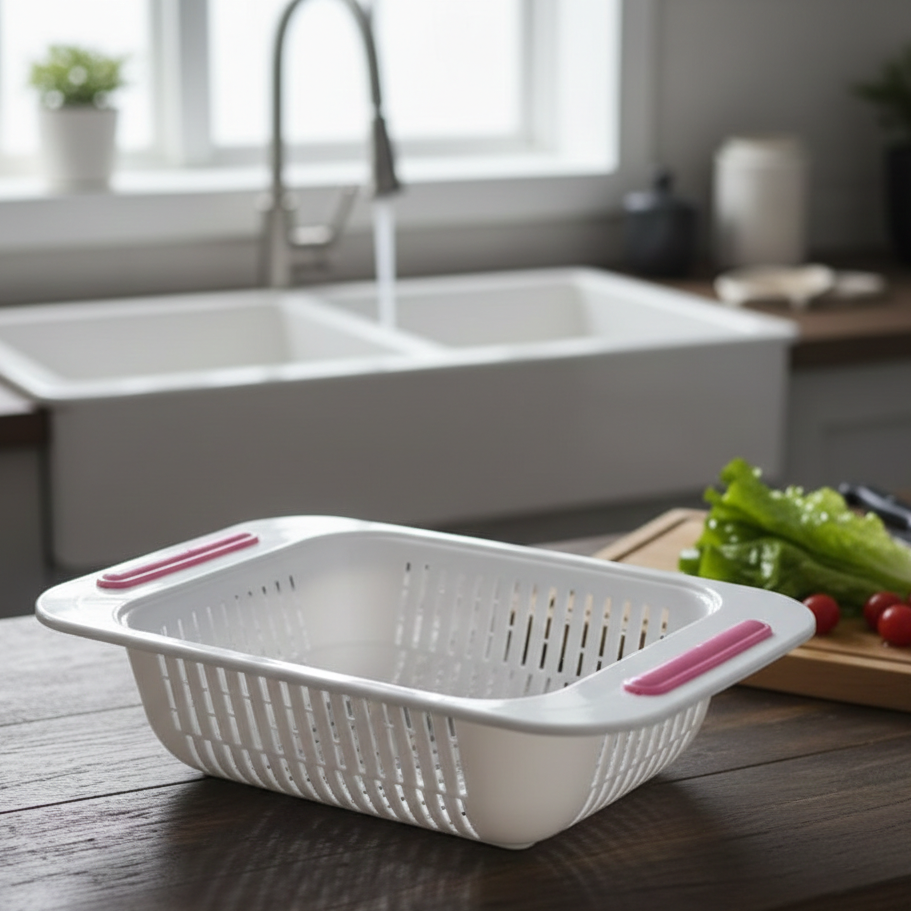 Sink Colander Strainer Basket | Vegetables, Fruits, Pasta & Drying Rack | Durable Kitchen Tool
