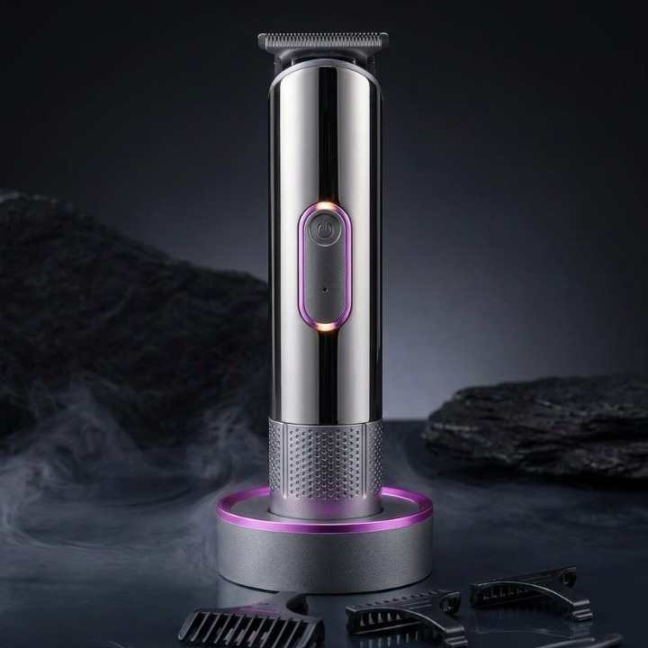 G63A Professional Hair Stylist Trimmer �Rechargeable Cordless Hair & Beard Trimmer with Charging Base and Guide Combs