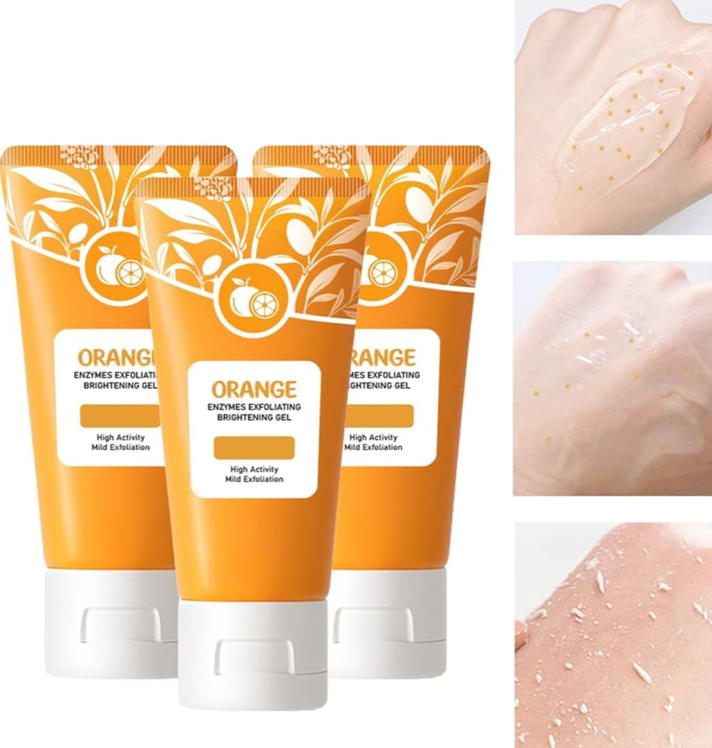 Orange Enzyme Exfoliating Gel Natural Skin Care Formula Brightens Complexion Removes Dead Skin Cells Enhances Smooth Radiant Glow