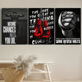 3-Piece Sports Wall D?or �Boxing Motivational Quote Prints, Athletic Black & White Art (8x11 Inches Each)
