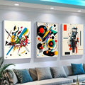 Abstract Geometry �3-Piece Modern Wall Art Set with Bold Shapes & Color Play (8x11 inch)