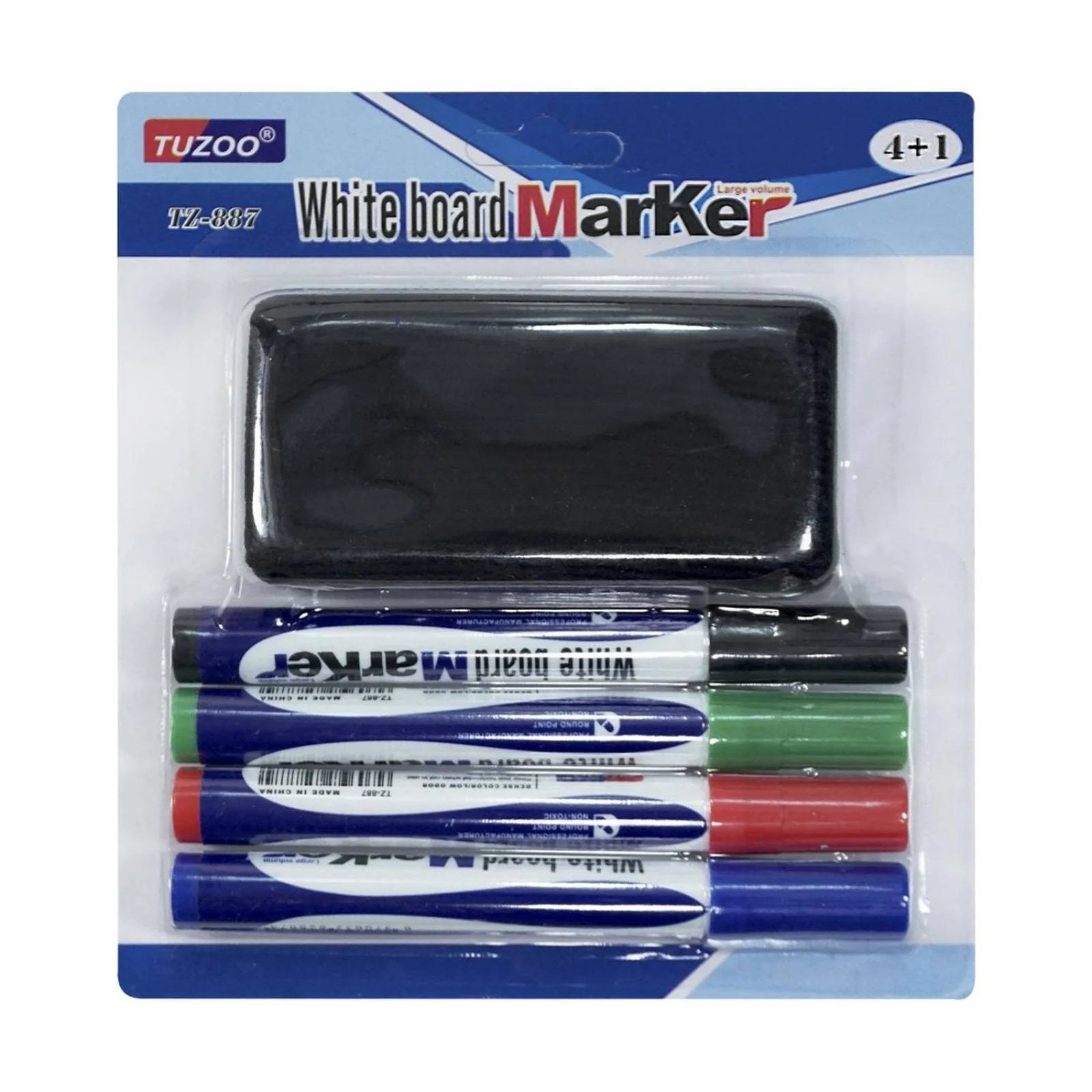 Dry Erase Whiteboard Markers Set �4 Vibrant Colors with Duster, Refillable & Eco-Friendly, Perfect for Home, School, and Office