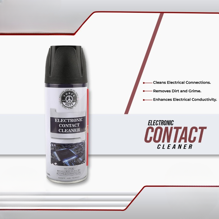 THREE GUYS Electronic Contact Cleaner Spray 450ml �Fast Drying Formula for Switches, Circuit Boards, Sensors & Electronics | German Engineered