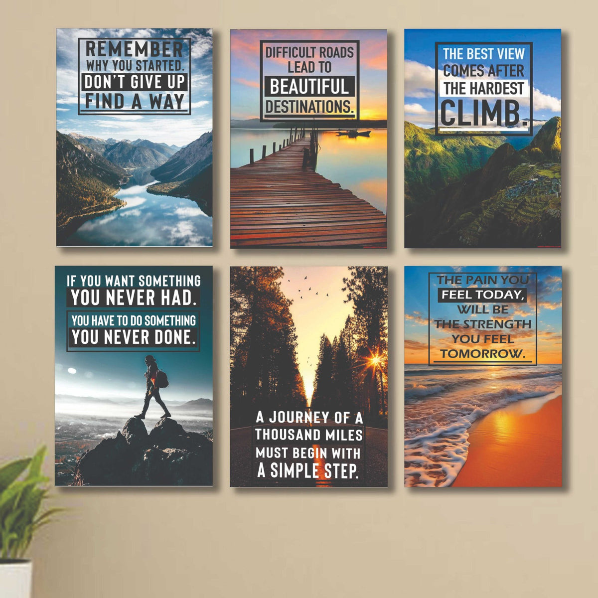 6 PC Motivating Quote Wall Decor Cardboard – photo 1