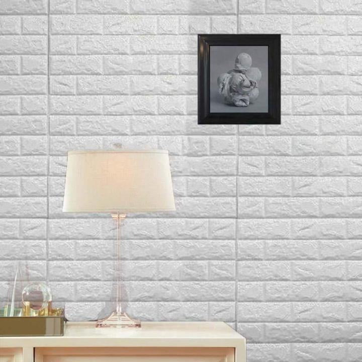 3D Wall Sticker White Brick Sheet – photo 4
