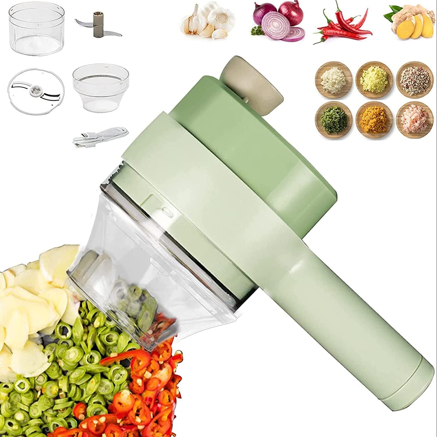 Electric Handheld Vegetable Cutter Slicer Multifunctional Food Chopper Compact Durable And Easy To Use Kitchen Tool