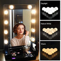 Vanity Mirror Fill Light Adjustable Luminance 3 Colors LED USB Wall Bulbs String For All Pretty 3 Colors Dimmable Vanity Light(10 Bulbs)