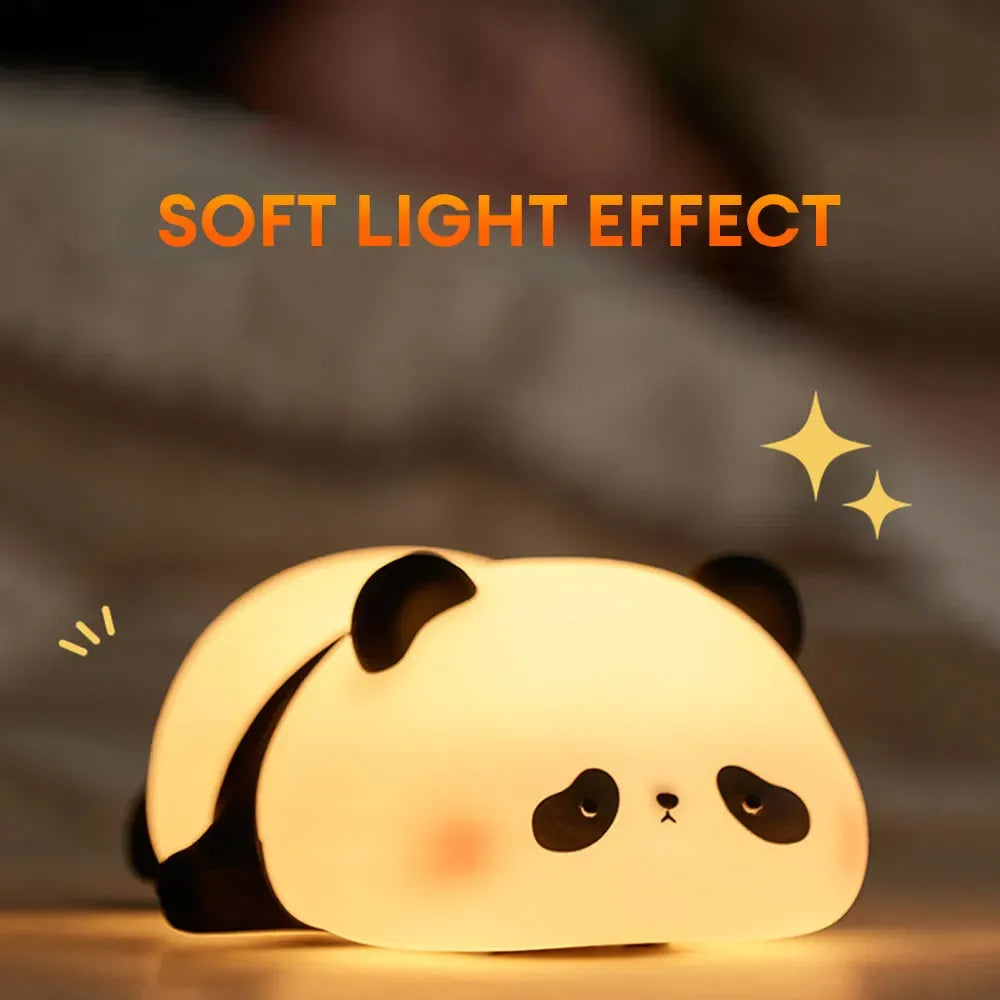 Cute Panda Silicone Night Light �Soft Touch LED Lamp for Kids Bedroom