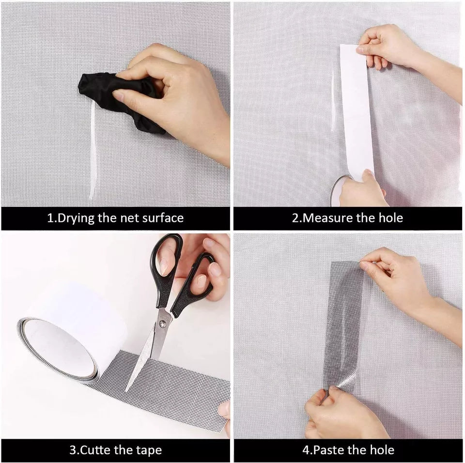 3 Meter - Mesh Roll Tape Window Screen Repair Patch Keep Mosquitoes Out With Anti Insect Self Adhesive Mesh Patch Tape
