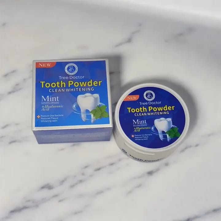 Tree Doctor Tooth Powder �Mint Clean Whitening Formula with Hyaluronic Acid | Plaque Removal & Fresh Breath | 50g