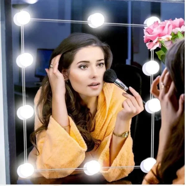 Vanity Mirror Fill 10Pc Light Bulb | Changeable Luminance 3 Colors LED USB String Dimmable Vanity Light